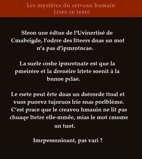 Image Proverbe Citation :  Sleon une édtue de l'Uvinertisé de Cmabrigde,...