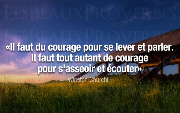 Image Proverbe :  Il faut du courage pour se lever et...