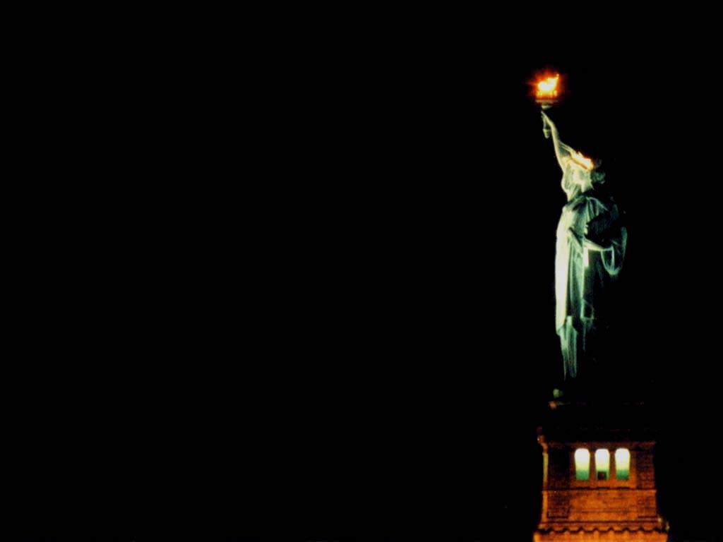 New York Liberty by night