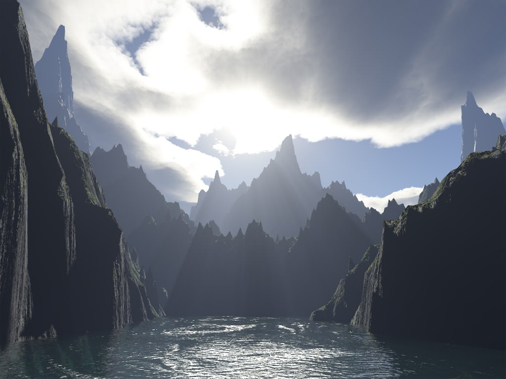 3D et Terragen Lac de montagne