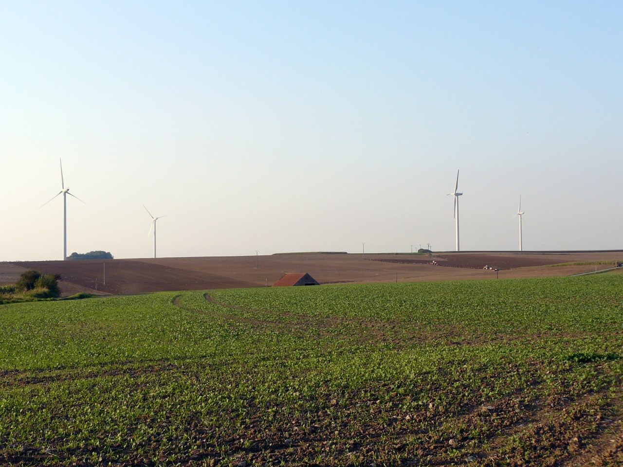 Moulins et Eoliennes champs, éoliennes