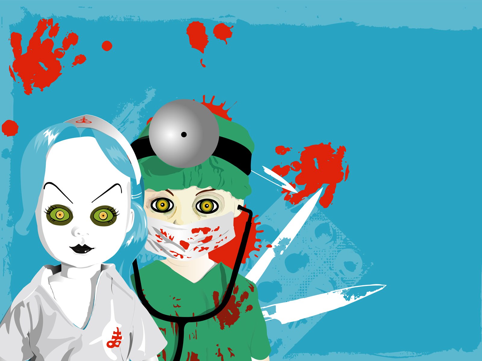 Style Gothique Living Dead Dolls-Dr. Dedwin & Nurse Necro