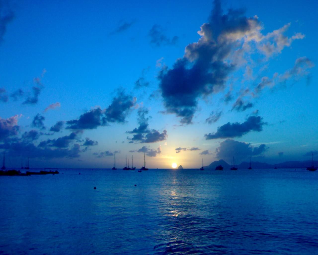 La Martinique blue sunset in saint anne - martinique
