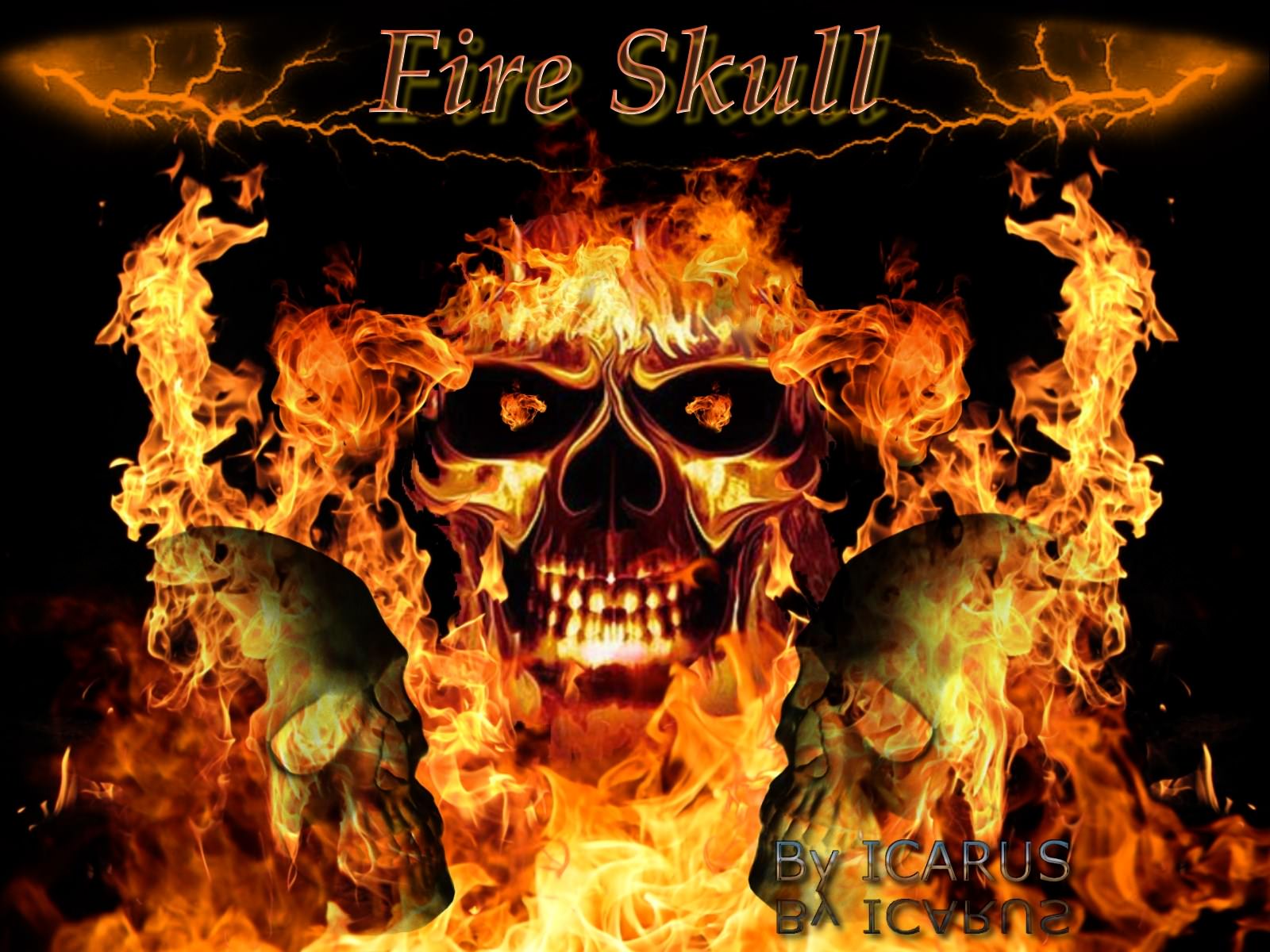 Style Dark fire skull