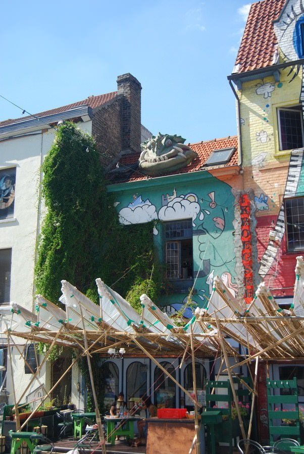 Belgique Facade d'un restaurant à Ostende