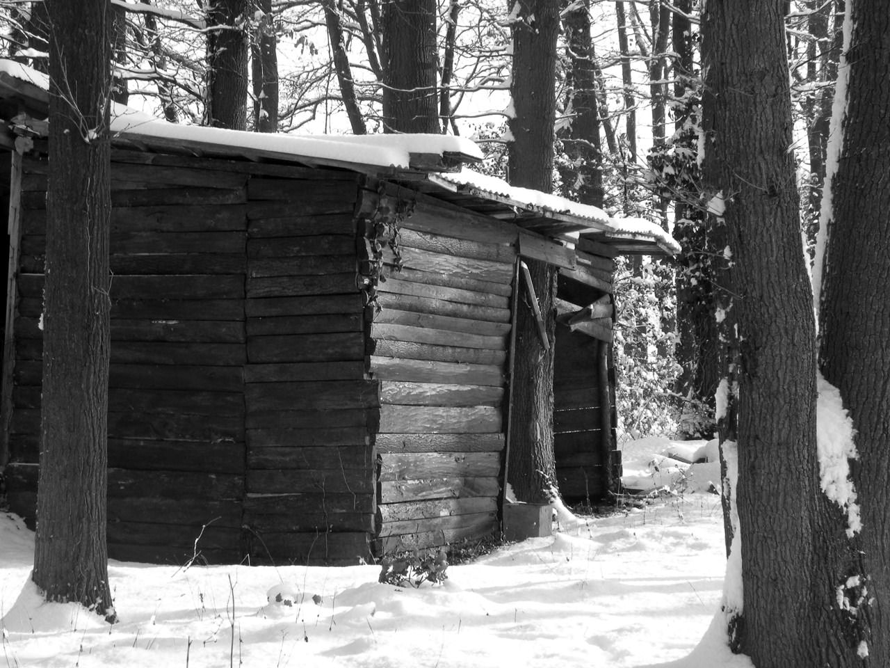 Cabanes et Cabines Cabane sous la neige