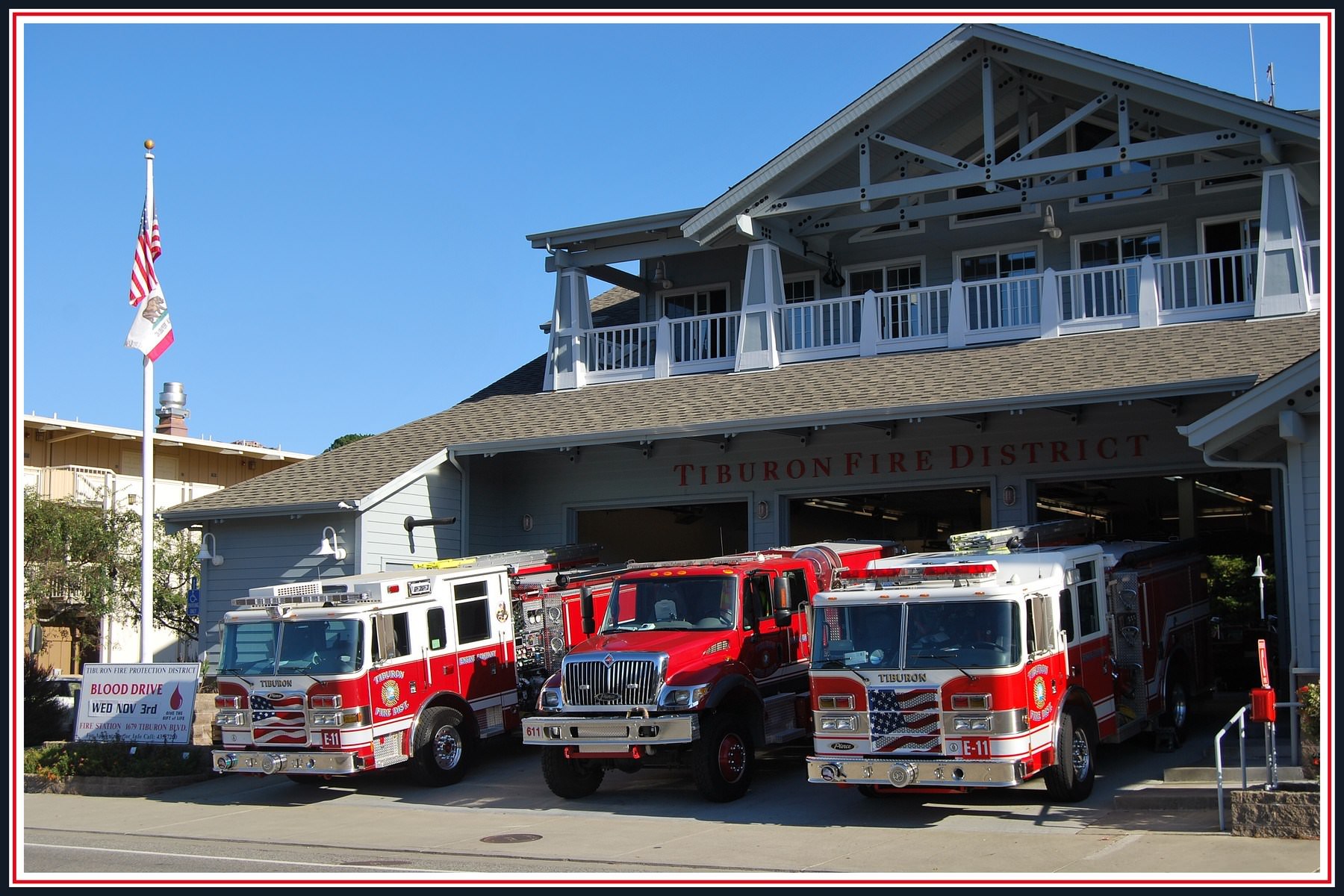 Camions La caserne des pompiers à Tiburon (Californie)