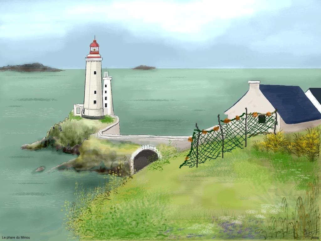 Paysage Marin le phare du Minou près de Brest