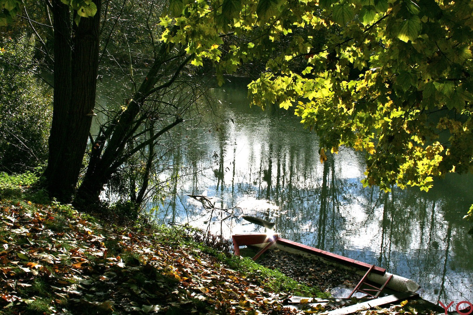 Fleuves et Rivieres Une barque, une rivière et le soleil