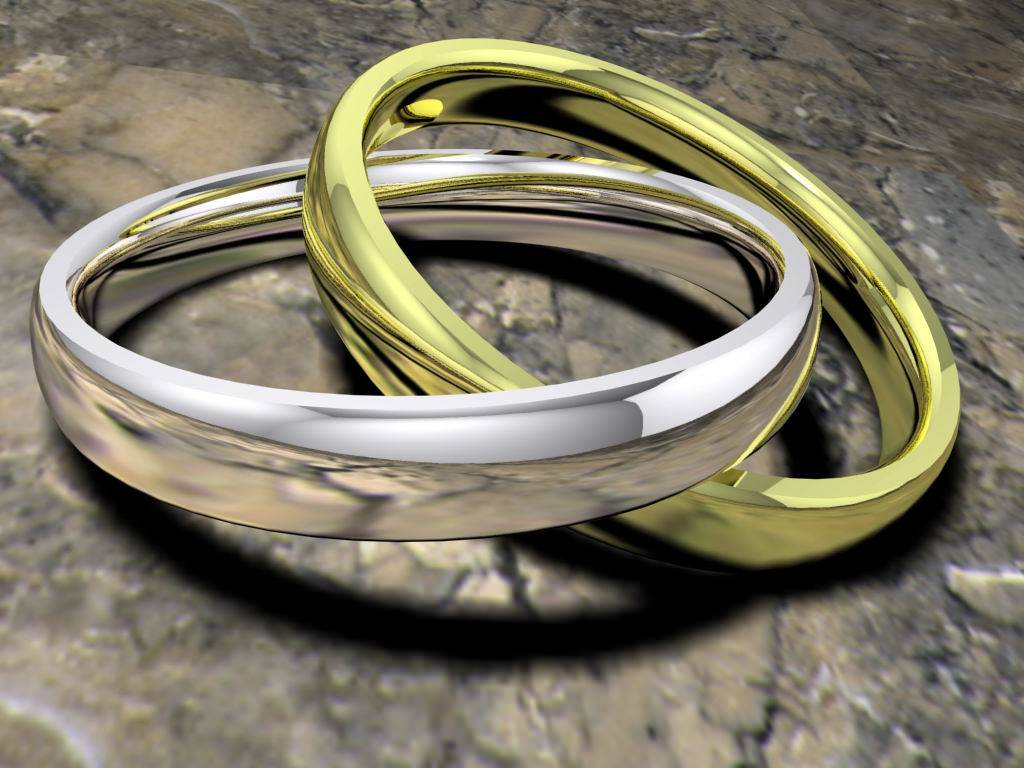 3D et Studio Max Gold & Silver Rings