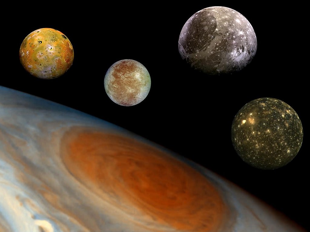 Planetes Jupiter+ Io, Europa, Ganimède, Callisto