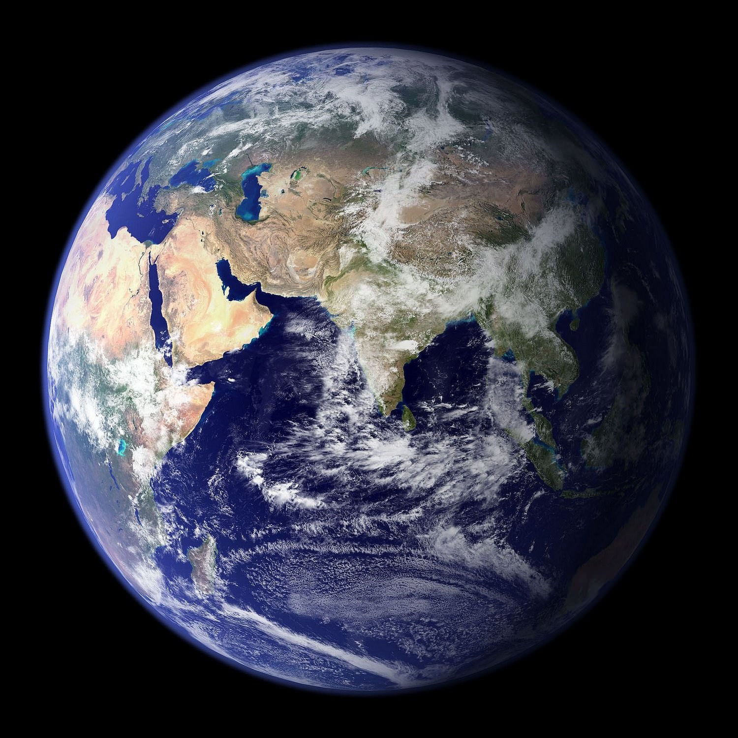 Terre La terre- Hémisphère Est