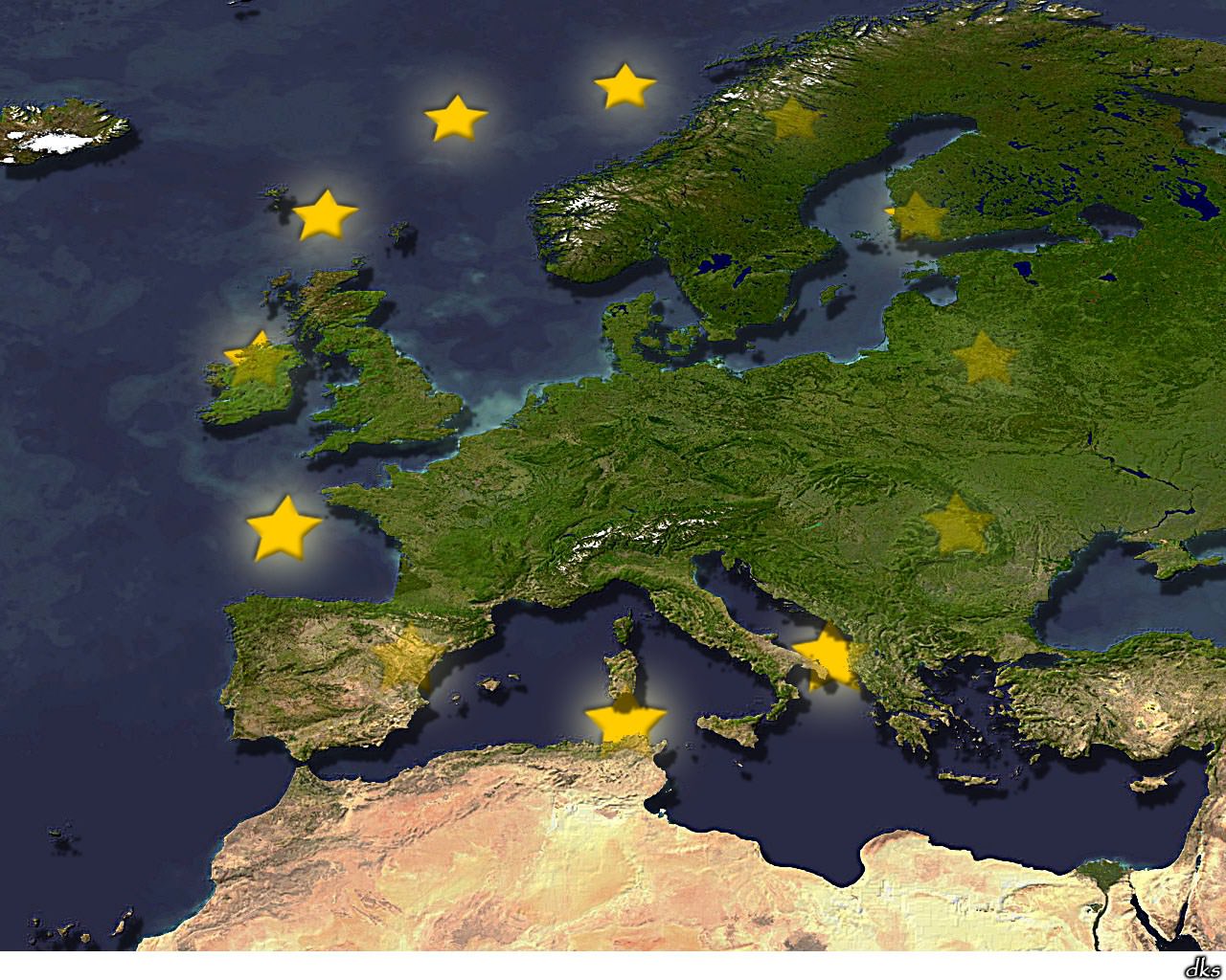 Abstrait Europe par satellite