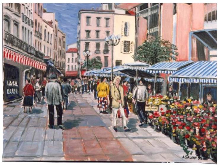 Impressionniste Le marché à Perpignan