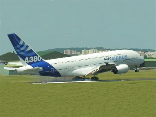 Avions de ligne A380 à l'attérissage