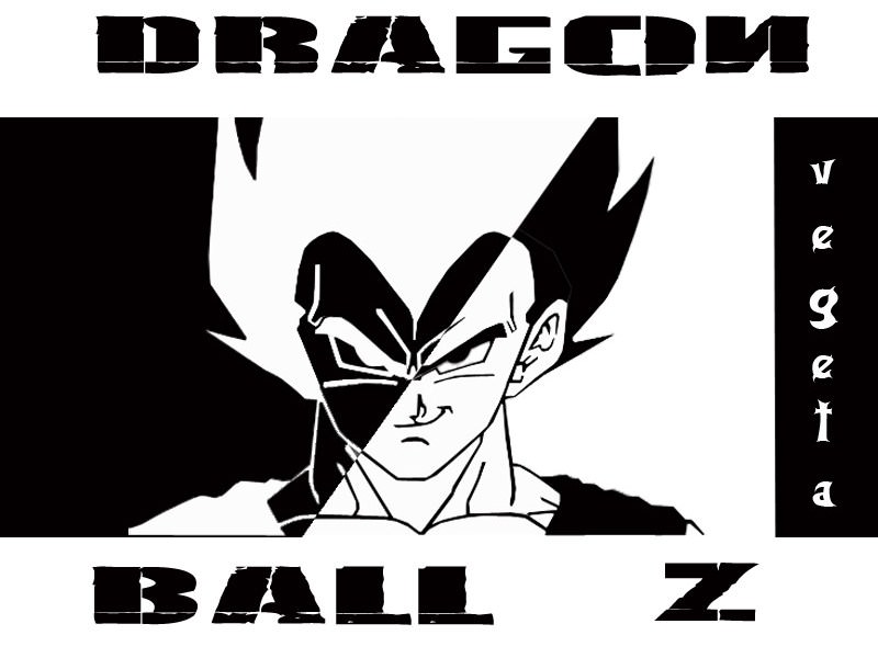 Dragon Ball Z vegeta black and white