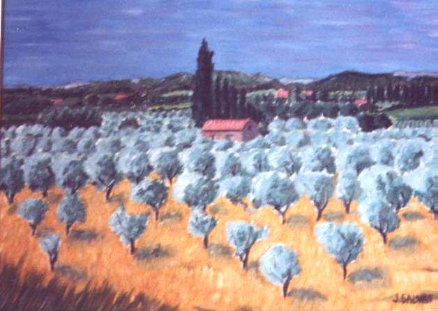 Impressionniste les oliviers en descendant des Baux